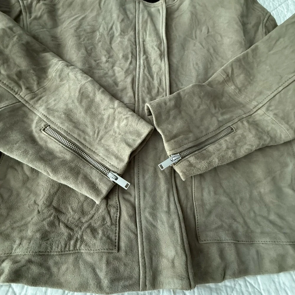 NWOT Zara ZW Collection 100% Suede Leather Jacket - Picture 8 of 12